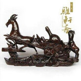 INPHIC-越南紅木工藝品  雙羊送財 木雕家居風水擺飾